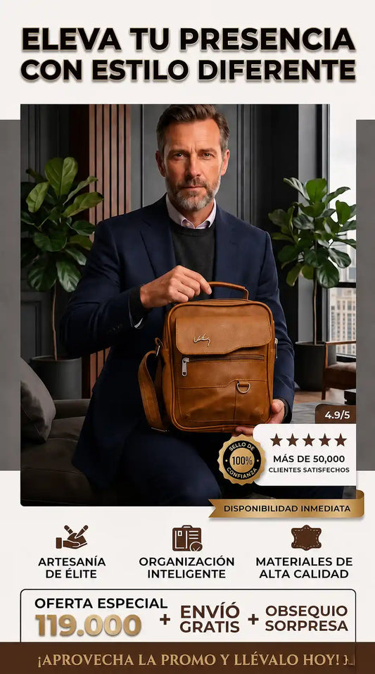 💼 Bolso Exclusivo de Cuero Vélez | Distinción Total + Regalo Gratis